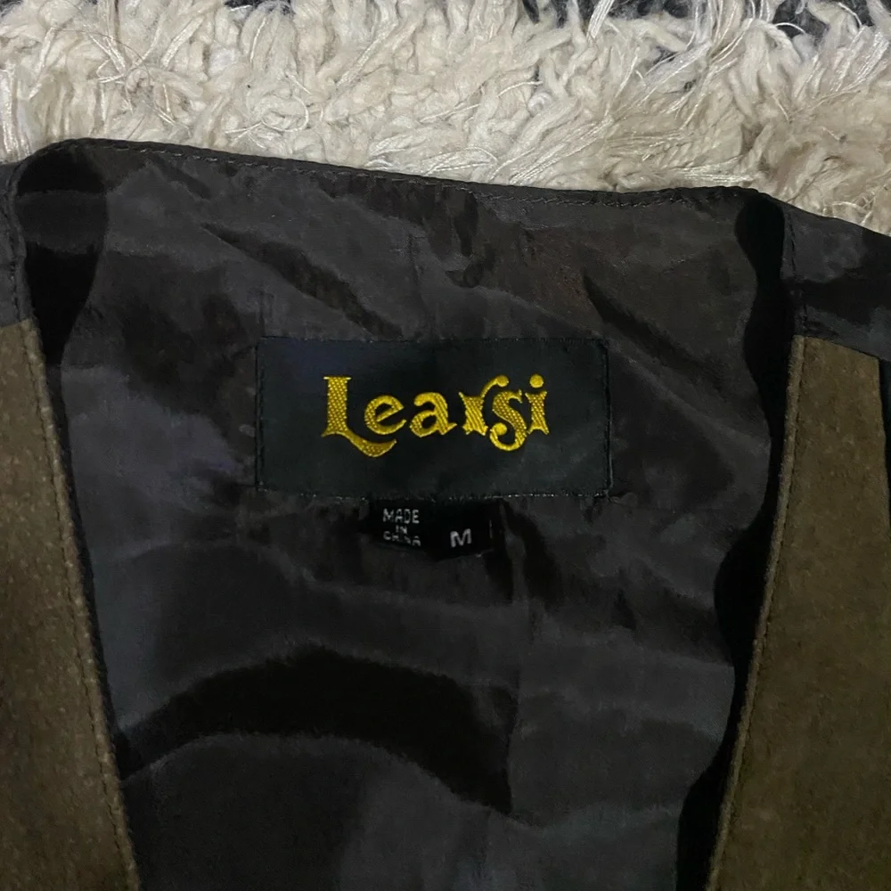 Men’s Learsi Vintage suede patchwork leather western cowboy vest size M - Picture 5 of 6